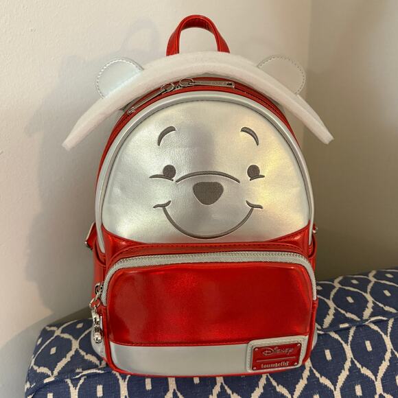 Loungefly Disney100 Exclusive Platinum Winnie the Pooh Cosplay Mini Backpack - Picture 1 of 8